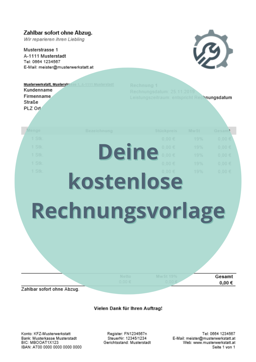 Rechnungsvorlagen für KFZWerkstätten easyWerkstatt