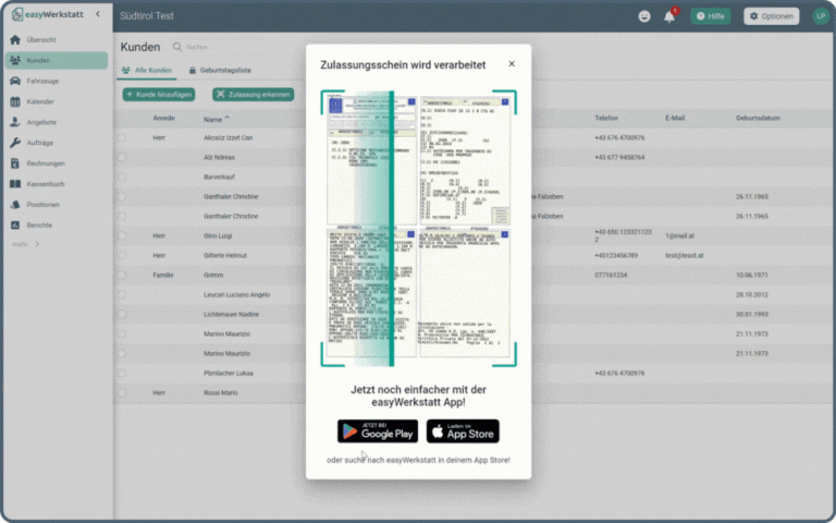Zulassungsschein Scan