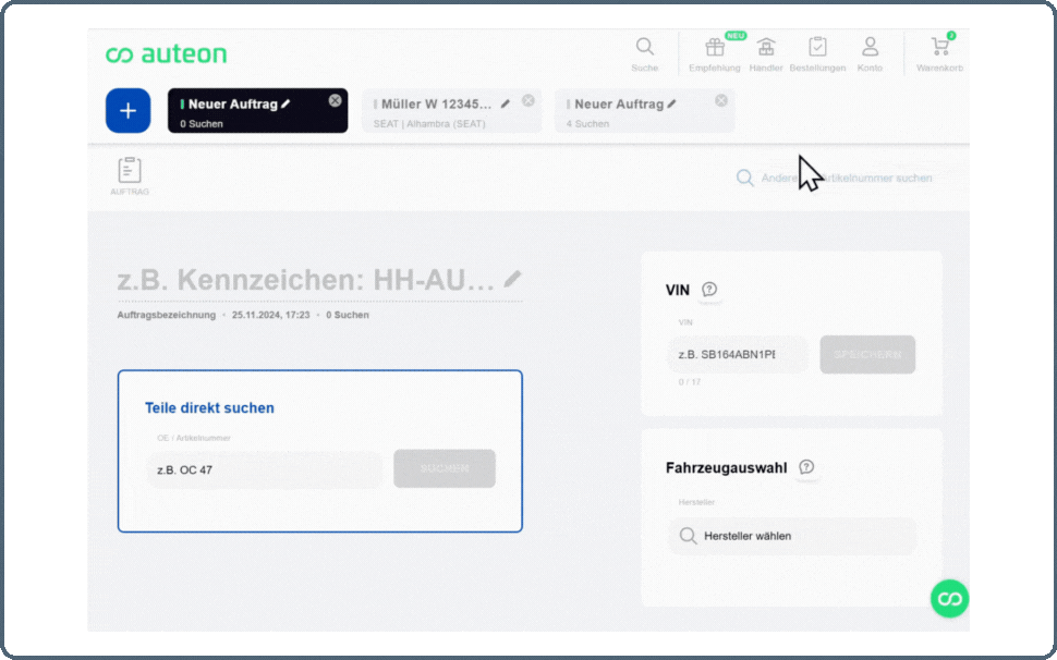 Carta Schnittstelle - Browser extension
