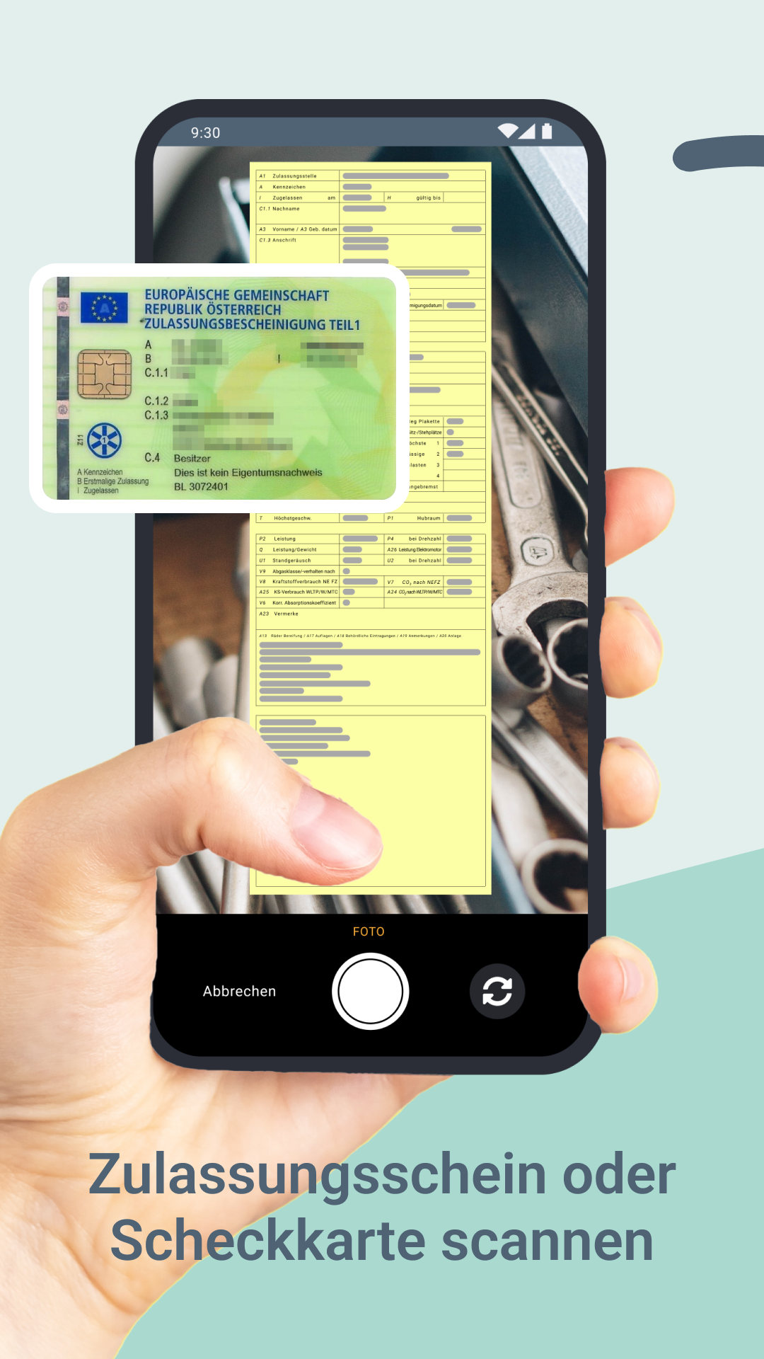 Zulassungsschein-Scan