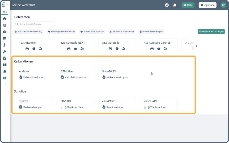 Schnittstellen zu Kalkulationsprogramme