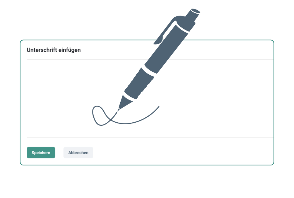Unterschriftenfeld Screenshot bei Abtretungserklärung