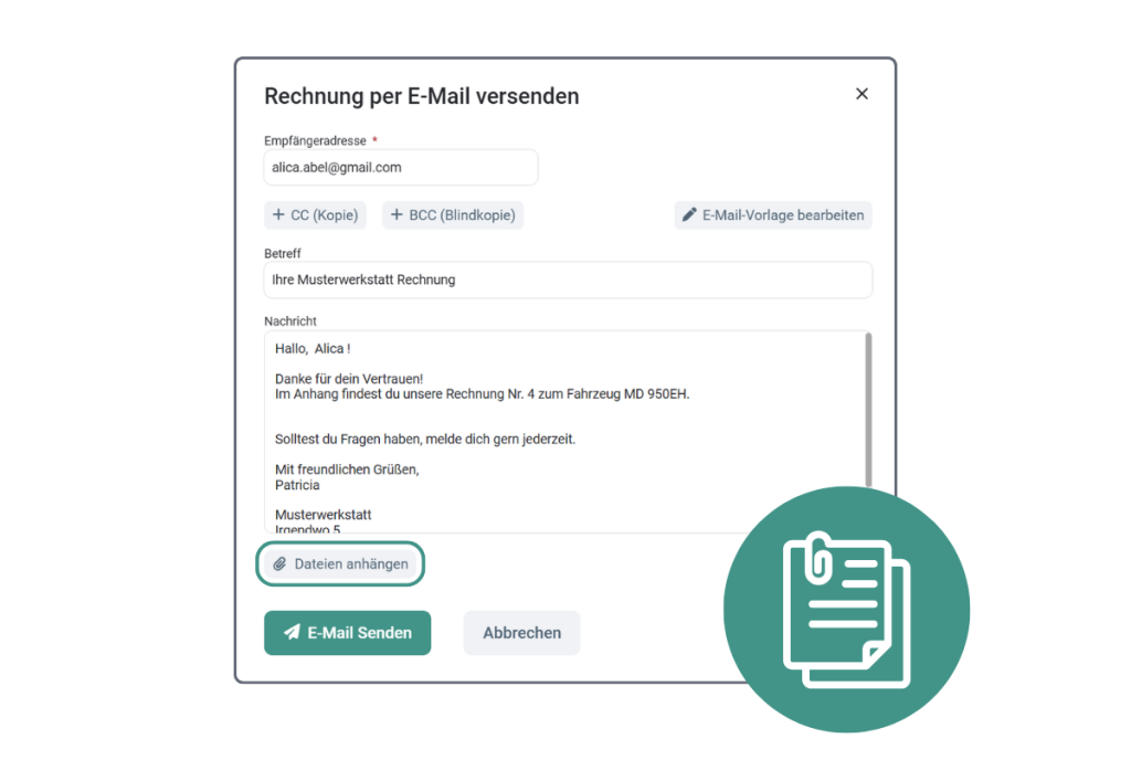 Dateien anhängen in easyWerkstatt