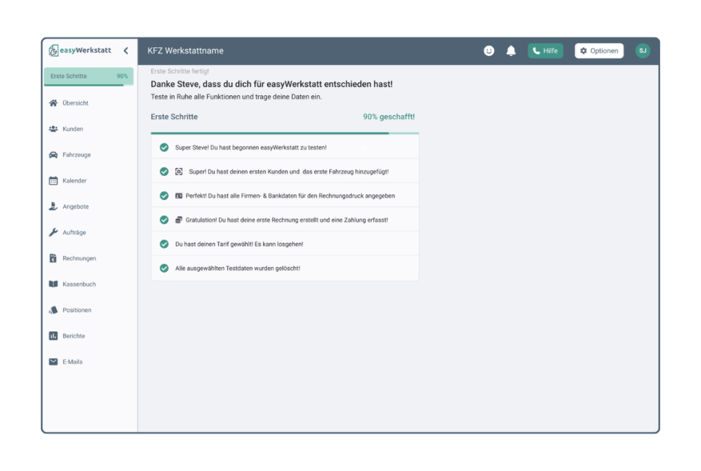 Erste Schritte in easyWerkstatt