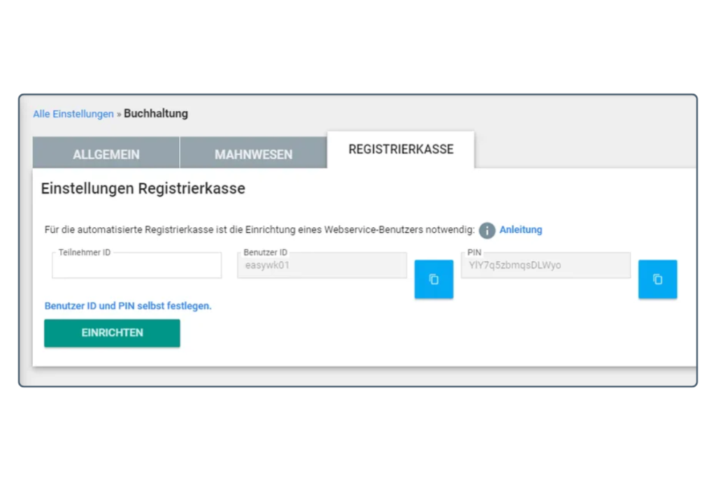 Finanz Online Anbindung für Registrierkasse
